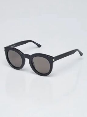 Yves Saint Laurent Black Paris Acetate Round Lenses Sunglasses SL102